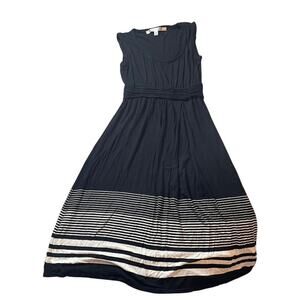 MAX STUDIO Black White Striped Sleeveless Tank Dress Scoop Neck‎ Extra Small XS